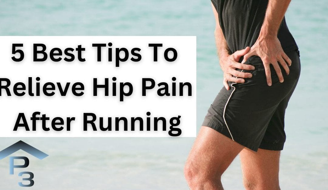 male struggling with hip pain after running