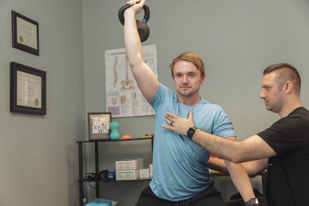 physical therapist performing physical therapy in columbus